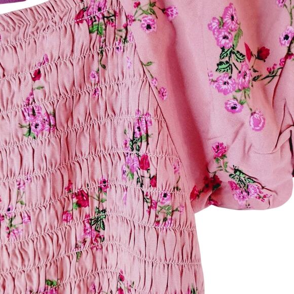 NWT Children's Place Girls XXL Size 16 Dress Pink Red Floral Smocked Babydoll - Picture 7 of 7